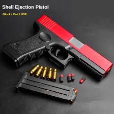 Glock Soft Bullet Toy Gun Shell Ejection Manual Airsoft