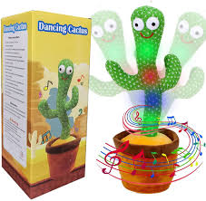 Dancing Cactus Talking Toy Kids  Voice Recording Repeats What You Say LED Lights